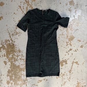 Theory Structured Knit Short-Sleeve Sheath Dress